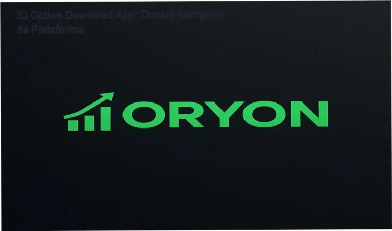Interface do aplicativo IQ Option detalhando as funções de trading e gráficos