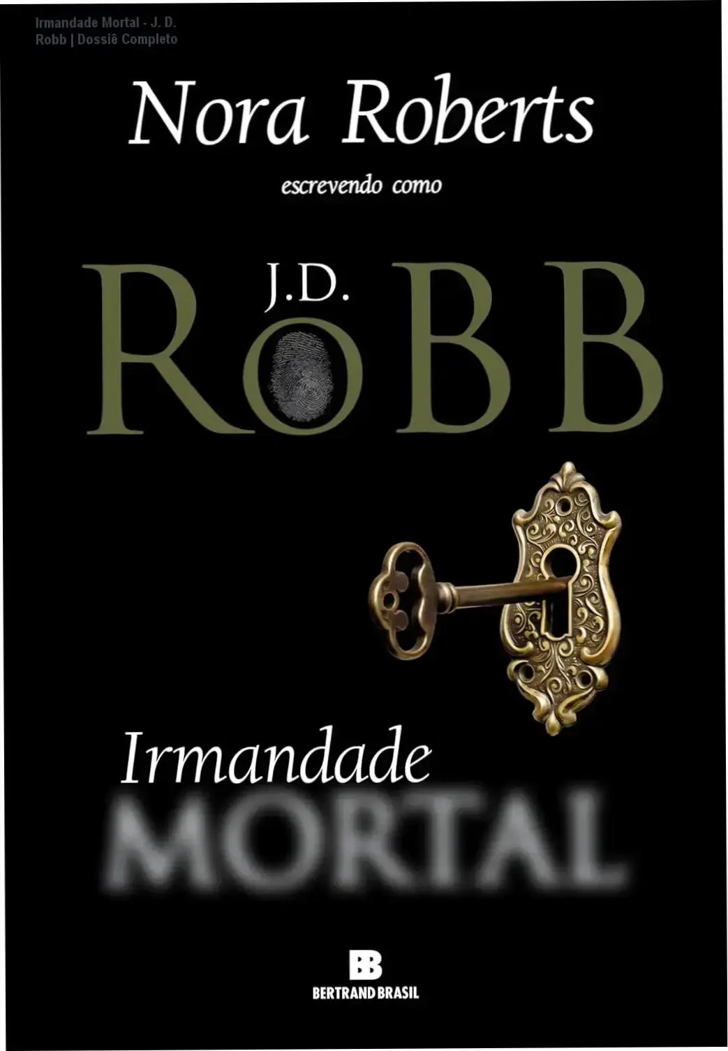 Capa digital do eBook Irmandade Mortal de J. D. Robb em um dispositivo Kindle