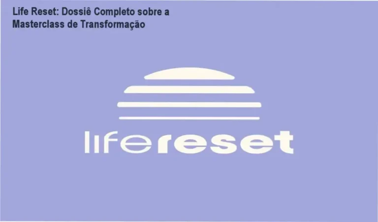Visão interna da plataforma Life Reset demonstrando a interface de aprendizado e conteúdos de reprogramação mental