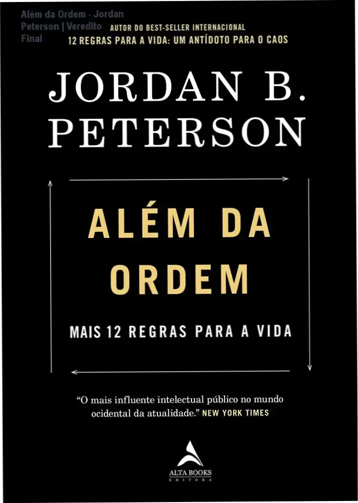 Capa do livro Além da Ordem de Jordan B. Peterson sobre equilíbrio entre caos e ordem