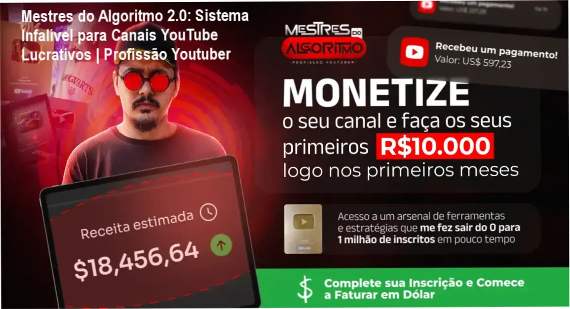 Curso Mestres do Algoritmo 2.0 por Caio Ferreira - Estratégias práticas de crescimento e monetização no YouTube