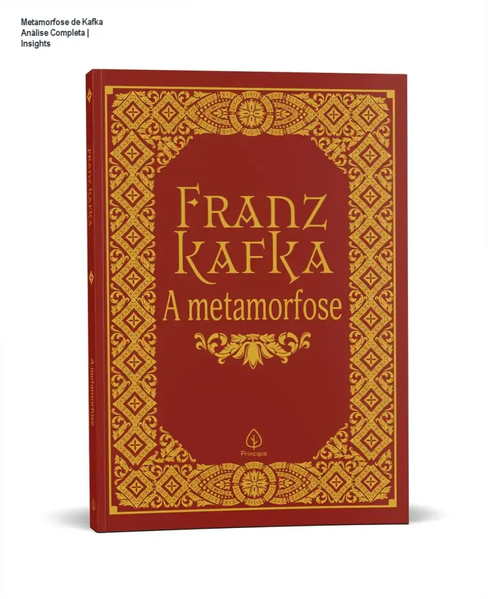 Capa dura da edição de 'A Metamorfose' de Franz Kafka mostrando Gregor Samsa em forma de inseto