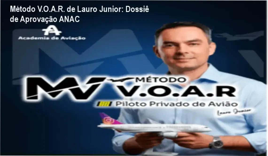 Plataforma de estudos do Método V.O.A.R. de Lauro Junior exibindo simulados e módulos de aviação