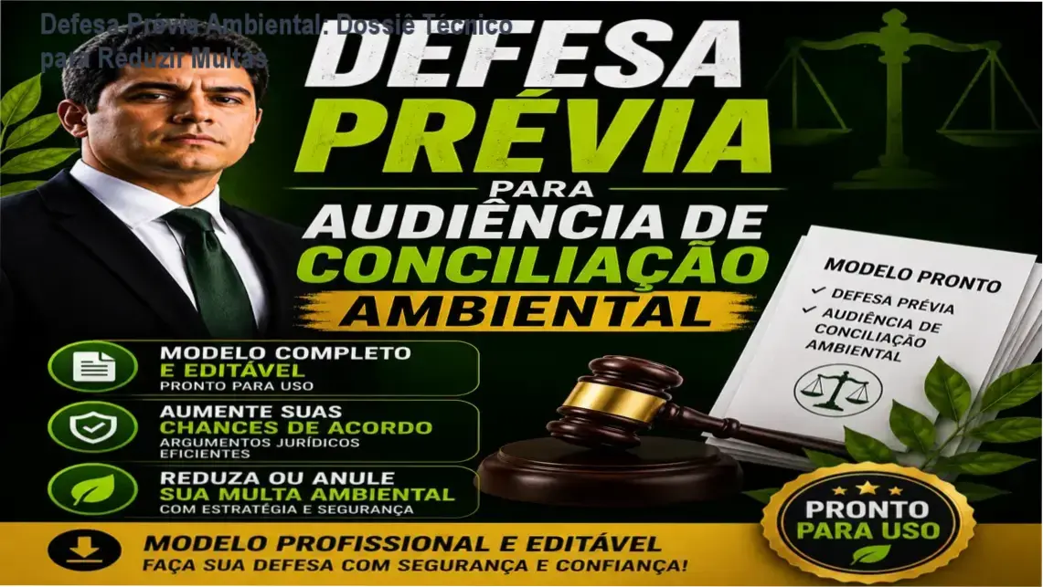 Modelo de Defesa Prévia para Audiência de Conciliação Ambiental em formato editável