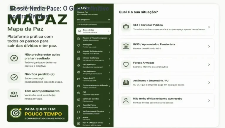 Infográfico detalhando o método de blindagem de renda e negociação de dívidas da Nadia Pace