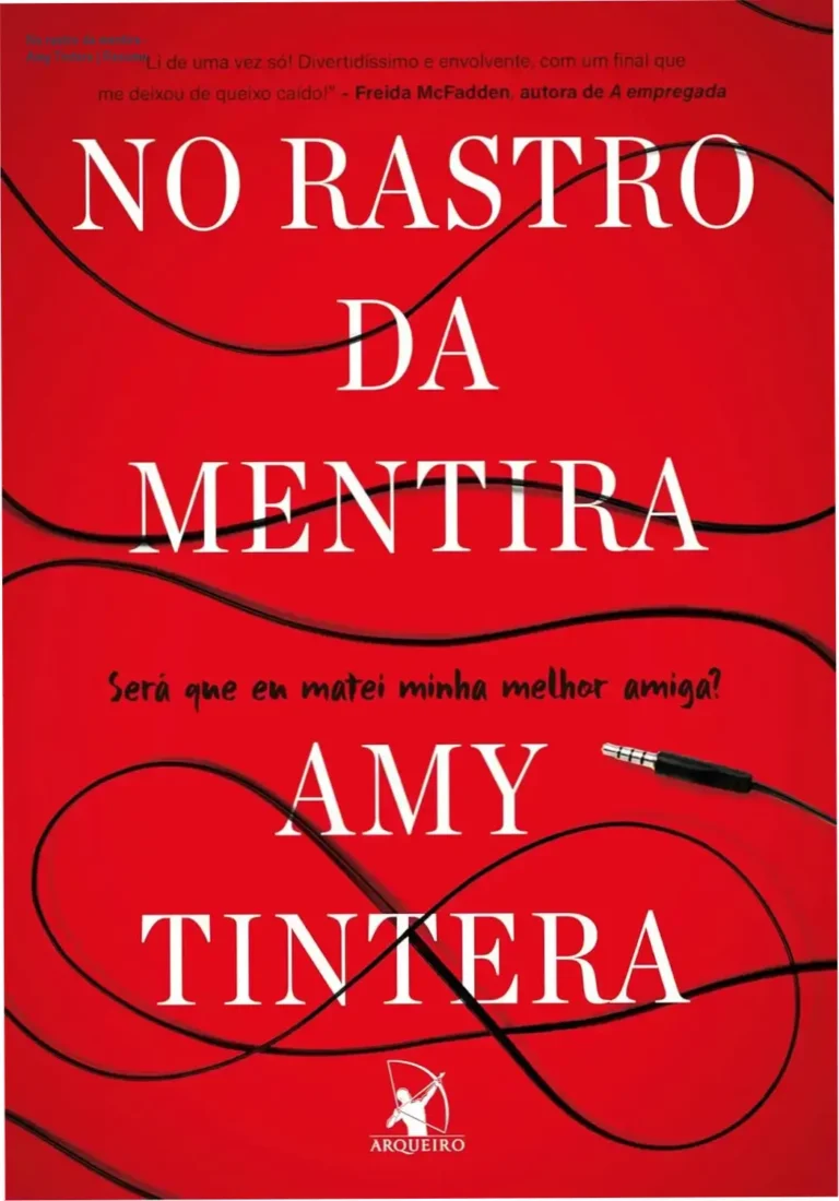 Capa do ebook No rastro da mentira de Amy Tintera, com destaque em vermelho e título em letras douradas