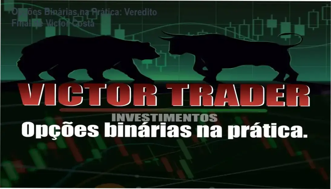 Opções Binárias na Prática de Victor de Oliveira Costa apresentando interface de trading e gráficos