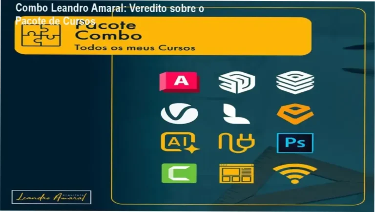 Interface do portal de cursos do Arquiteto Leandro Amaral exibindo módulos de IA e modelagem 3D