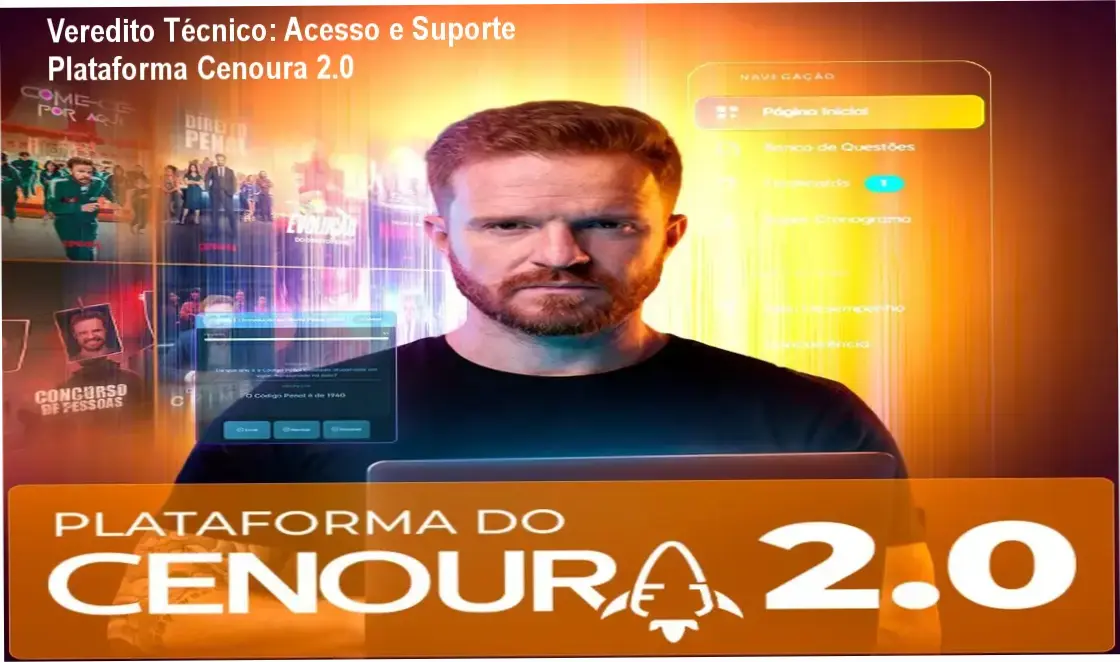 Interface de acesso da Plataforma do Cenoura 2.0 com foco em Direito Penal
