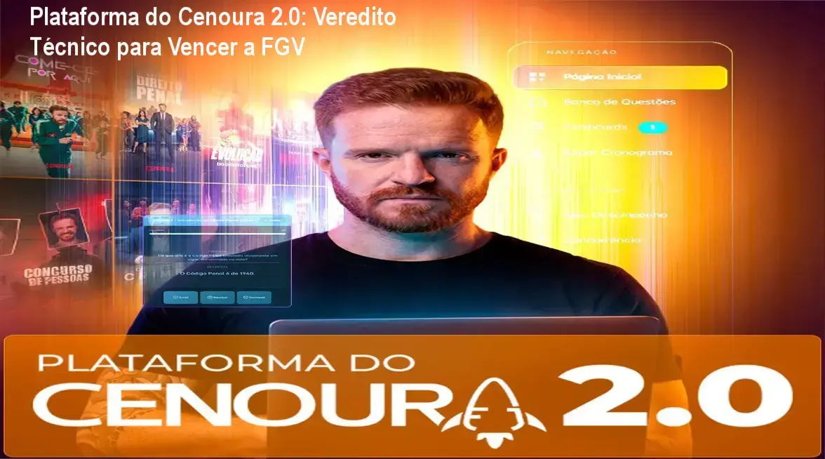 Interface da Plataforma do Cenoura 2.0 focada em Direito Penal para concursos FGV