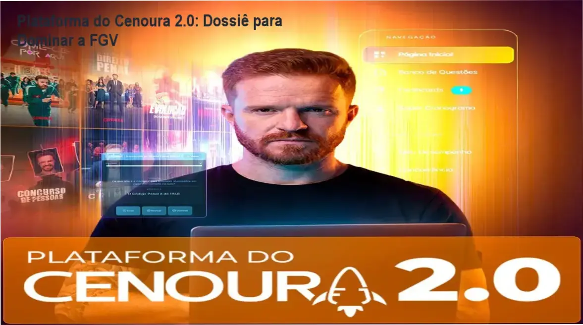 Interface da Plataforma do Cenoura 2.0 exibindo mapas mentais e questões de Direito Penal