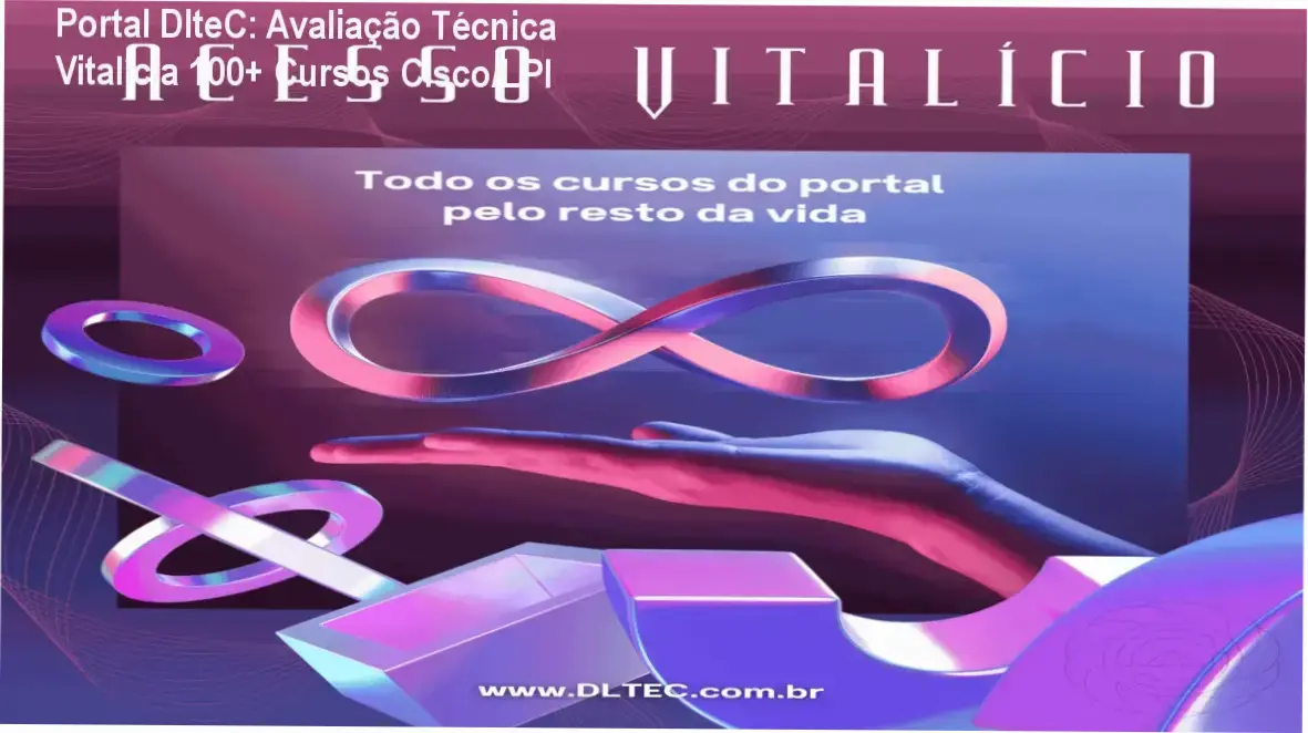 Dashboard do Portal DlteC exibindo trilhas de certificação Cisco e Linux LPI com acesso vitalício