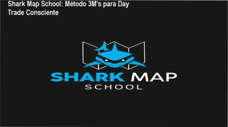 Aplicativo Shark Map School exibindo gráficos técnicos e estratégias de Day Trade institucional