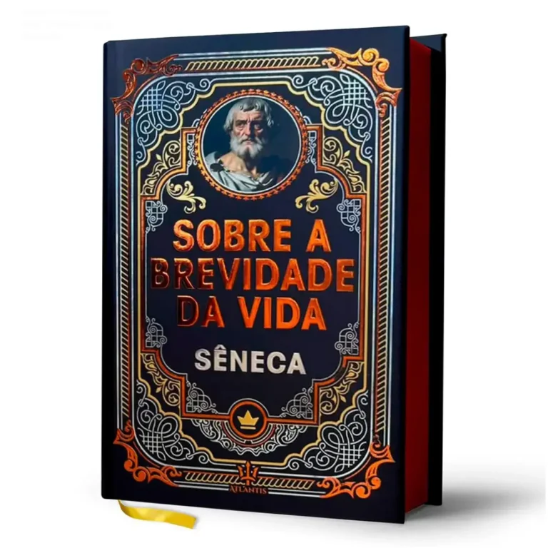Edição de luxo capa dura de Sobre a Brevidade da Vida de Sêneca com acabamento premium