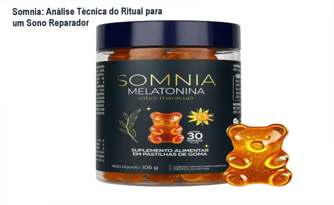 Gomas de melatonina Somnia sabor maracujá para indução do sono natural
