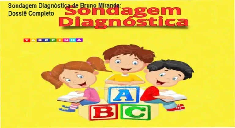 Visão interna da apostila Sondagem Diagnóstica de Bruno Miranda de Sena com atividades de alfabetização