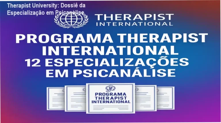 Interface de estudos e bastidores do programa de psicanálise da Therapist University