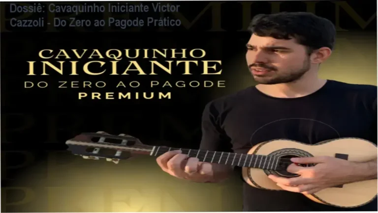 Capa do curso Cavaquinho Iniciante do Victor Cazzoli mostrando módulos de pagode e samba para iniciantes