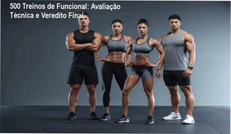 Interface do acervo 500 Treinos de Funcional exibindo biblioteca de vídeos e planilhas