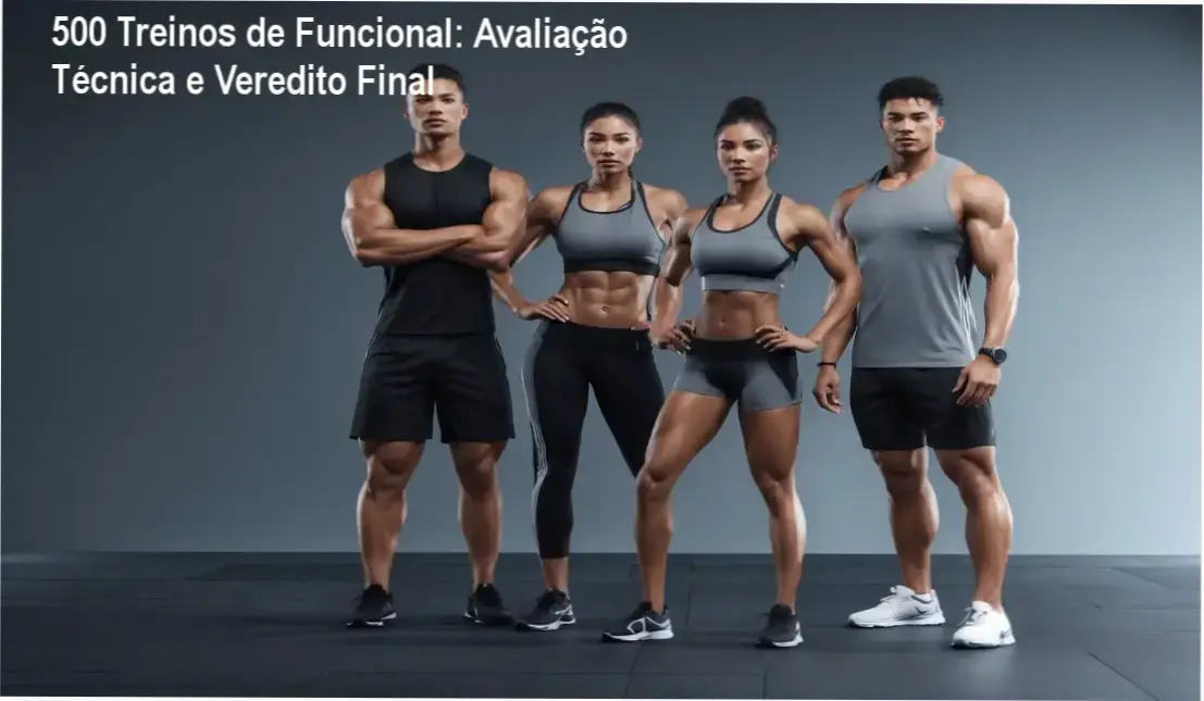 Interface do acervo 500 Treinos de Funcional exibindo biblioteca de vídeos e planilhas