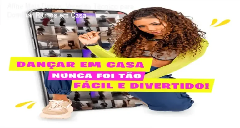 Mulher praticando coreografias do método Aline Maia Dance para bem-estar e queima calórica em casa