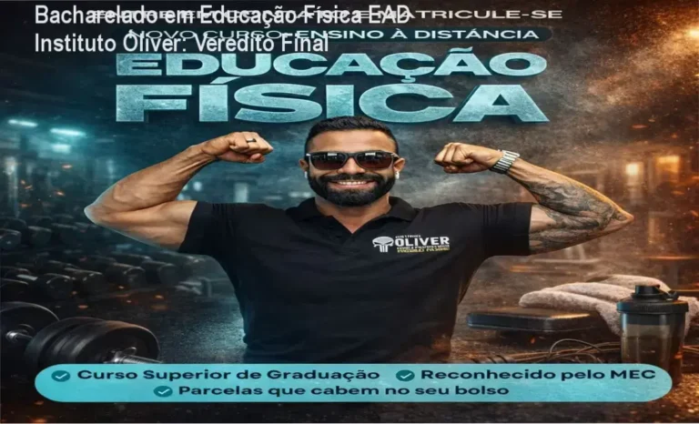 Estudante utilizando notebook para cursar o Bacharelado em Educação Física EAD do Instituto Óliver