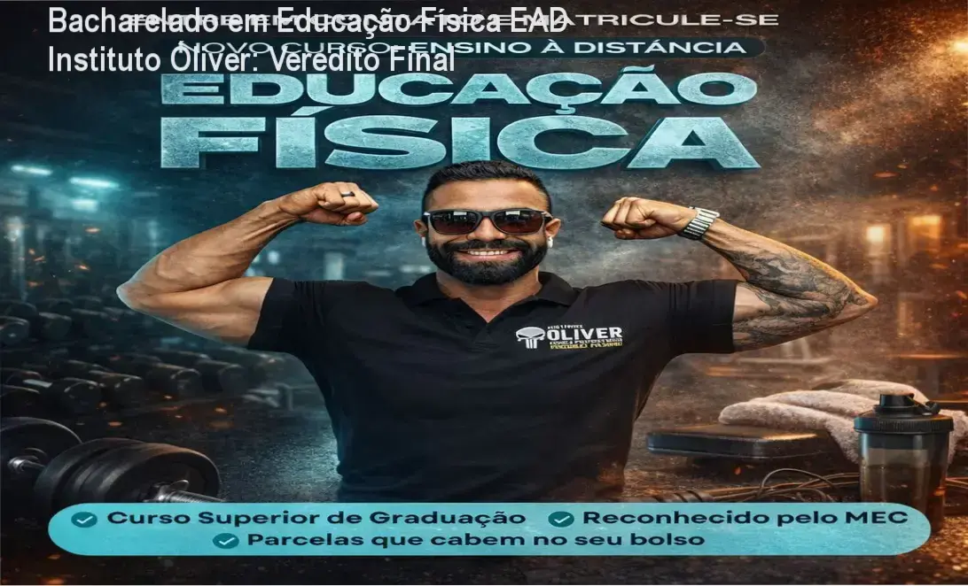 Estudante utilizando notebook para cursar o Bacharelado em Educação Física EAD do Instituto Óliver