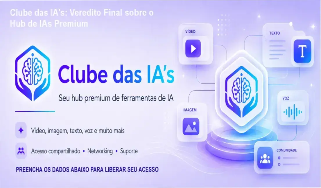 Interface do ecossistema Clube das IA's reunindo ferramentas de inteligência artificial para criadores