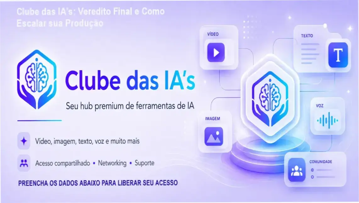 Painel de ferramentas do Clube das IA's para produtores de conteúdo digital
