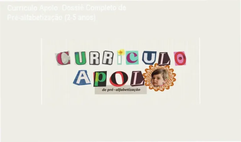 Materiais pedagógicos do Currículo Apolo para pré-alfabetização de crianças de 2 a 5 anos