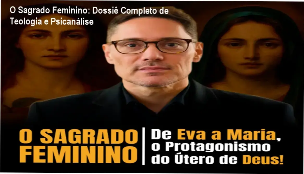 Infográfico detalhando a conexão entre Teologia e Psicanálise no curso O Sagrado Feminino