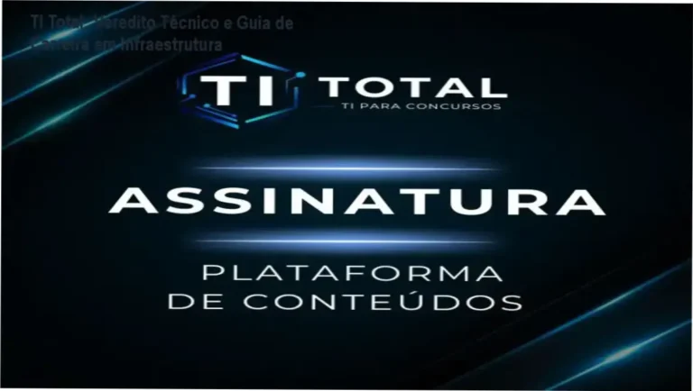 Interface do curso TI Total com módulos de redes, hardware e cloud computing