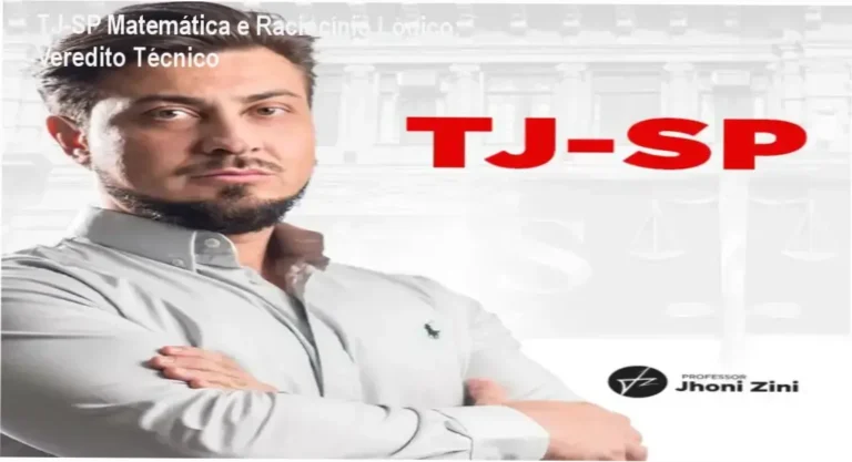 Interface do curso de Matemática e Raciocínio Lógico para TJ-SP do professor Jhoni Zini