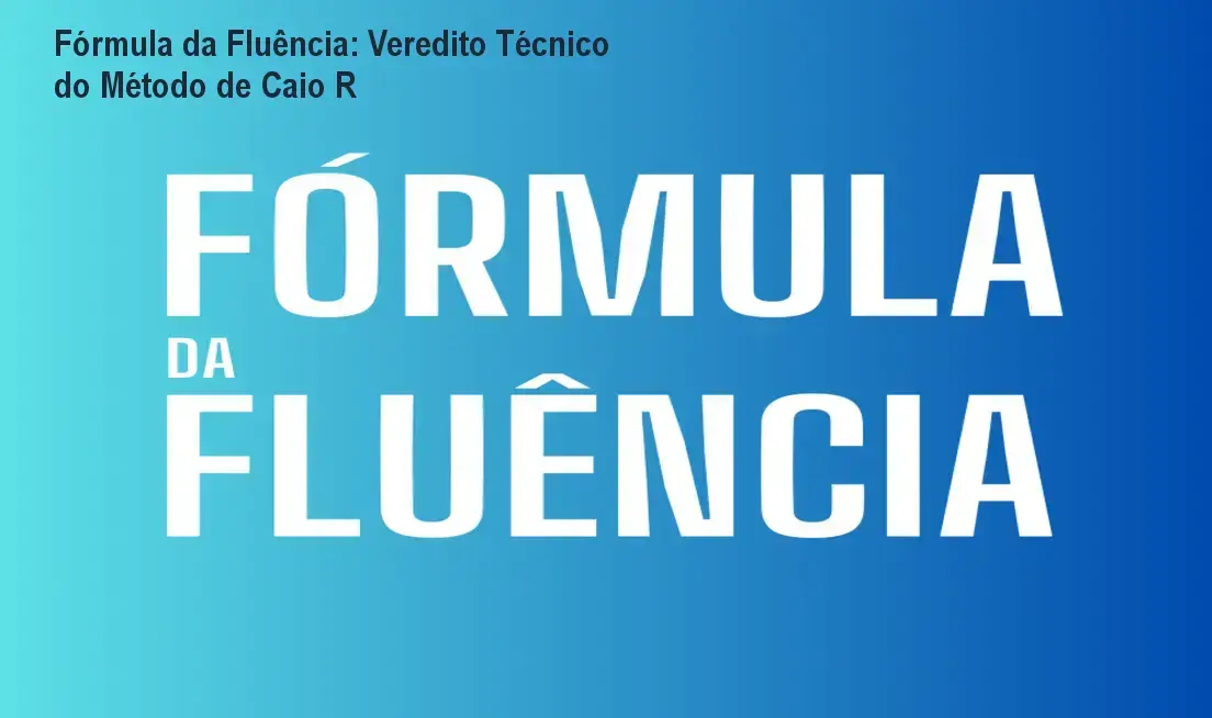 Interface do curso Fórmula da Fluência de Caio R com foco em aprendizado prático de inglês