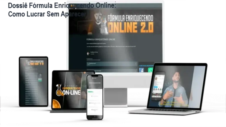 Interface do treinamento Fórmula Enriquecendo Online com foco nas estratégias do Método T.O.M para vendas digitais