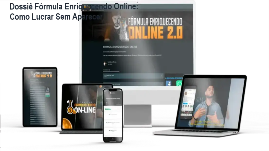 Interface do treinamento Fórmula Enriquecendo Online com foco nas estratégias do Método T.O.M para vendas digitais