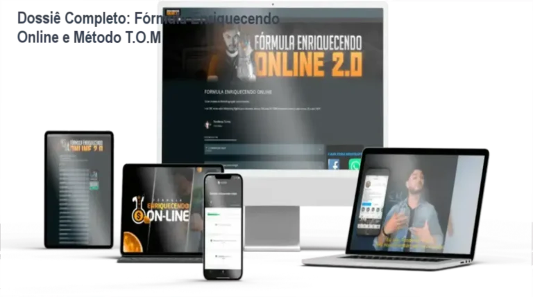 Interface do treinamento Fórmula Enriquecendo Online com foco no Método T.O.M para vendas digitais