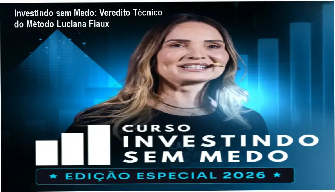 Interface do curso Investindo sem Medo de Luciana Fiaux focada em organização financeira
