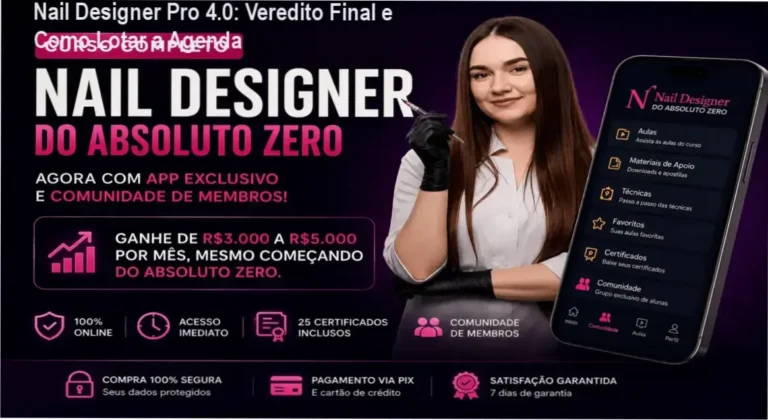 Aplicação de alongamento de unhas em fibra de vidro técnica Nail Designer Pro 4.0