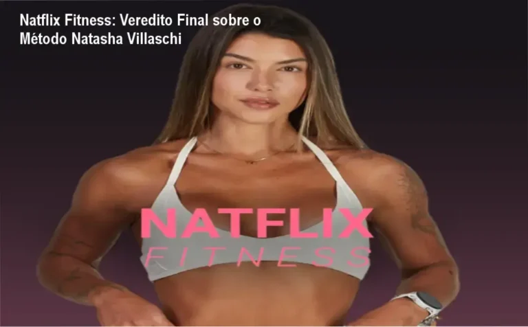 Interface da plataforma Natflix Fitness com treinos de emagrecimento e hipertrofia para mulheres
