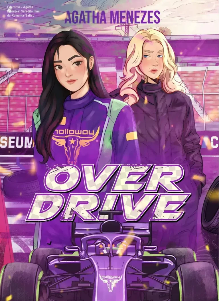 Capa do eBook Overdrive de Agatha Menezes com temática de automobilismo e romance sáfico