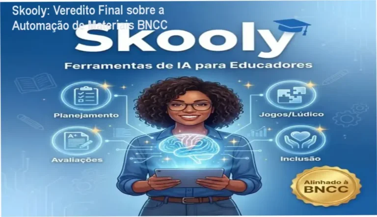 Interface da plataforma Skooly demonstrando a geração automática de planos de aula via inteligência artificial