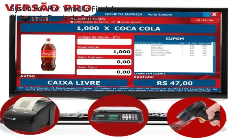 Interface moderna do sistema de vendas SysOn Pdv Pro operando em um ponto de venda